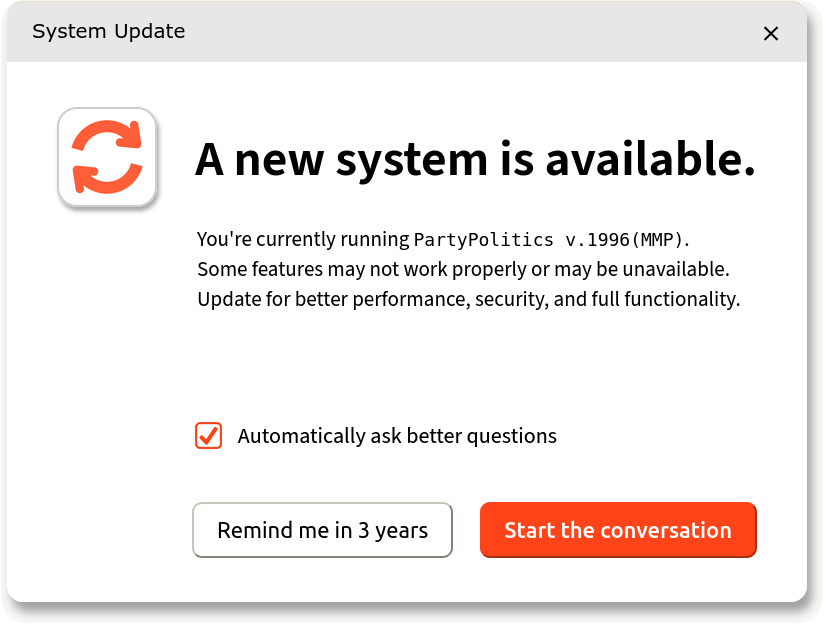 A new system is available.